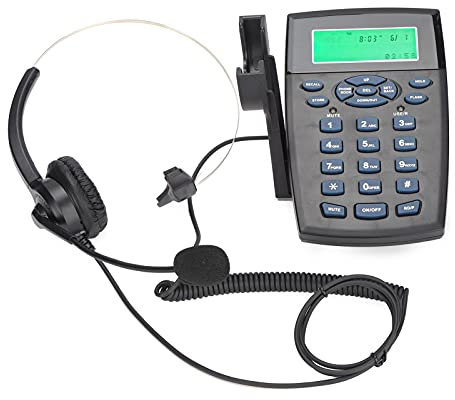 VBESTLIFE Wired Telephone Headset, Corded Call Center Telephone Headset with Omnidirectional Microphone Headset for Call Center Marketing Bussines Office/Home