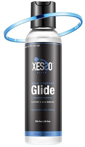 XESSO Anal Desensitizing Lube 4 Fl Oz, Water-Based Lubricant Rear Comfort Glide for Men, Women & Couples, Gently Numbing, Backdoor Relax Lubricant Gel, Made in US, Discreet Packaging