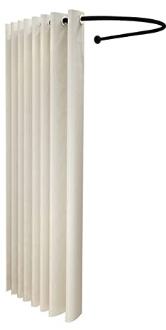 Camerino Negozio di Abbigliamento, Spogliatoio Portatile con Tende a Forma di U, Privacy Tenda Scorrevole, Tenda Cambiare i Vestiti per Studio Fotografico, Camera Doccia,3 Colores (100X95CM, Beige)