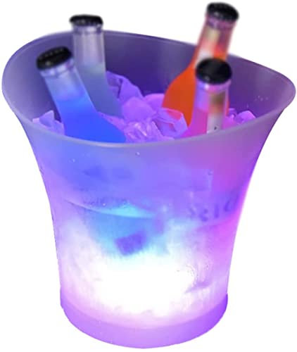 Seau a Glace Vintage pour Bouteille Seau de Glace de fête 5l Bars de Couleur de Seau à Glace étanche.