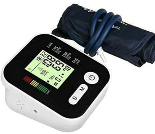 NTEK Digital Upper Arm Blood Pressure Monitor, BP Monitor with Adjustable Large Cuff (22-36cm) for Home Use, Blood Pressure Machine with Backlight LCD Display, Voice Function (Black)