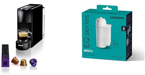 Krups Nespresso XN1108 Essenza Mini Kaffeekapselmaschine| 14 Kapseln | 19 bar | Energiesparmodus | 1260 W | ‎0 & Siemens BRITA Intenza Wasserfilter TZ70033A