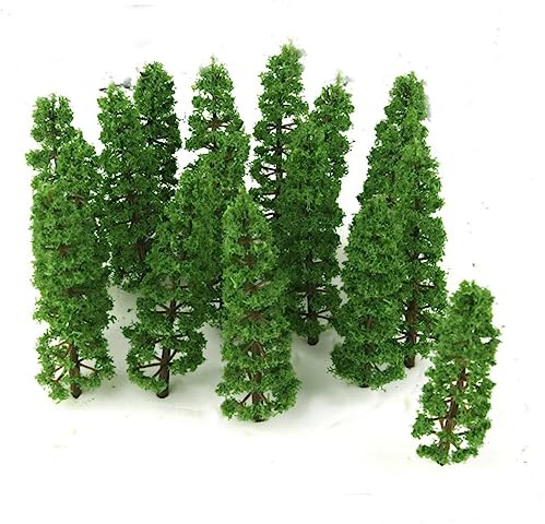 OUNONA 20 Stück Kleiner Tannenbäume Kunststoff 1:100 Modell Tannenbaum 9cm Landschaftsmodell Wohndekor