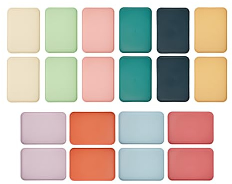 MINRS 20 bandejas rectangulares para servir comida rápida, 31 x 22 cm, multiusos, de plástico, reutilizables, para restaurante, cafetería, cocina (10 colores)