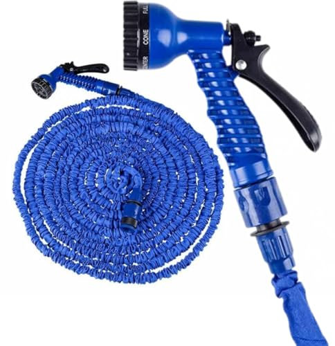 Tubo Estensibile 30m con Pistola e innesti - Leggero, Flessibile e Resistente per Giardino, Lavaggio Auto e Irrigazione