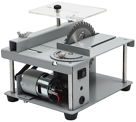 CHANGLKJ Mini Scie À Table D'établi, Scie À Table, Petite Scie À Table De Précision avec Déflecteur Sûr Et Moteur À Deux Axes, Vitesse Maximale De 10 000 TR/Min Et Profondeur De Coupe De 3,5 Cm