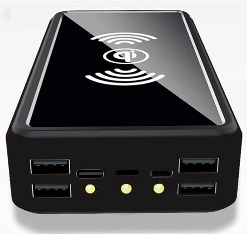 Banque d’Alimentation Solaire, Chargeur Solaire, Banque d’Alimentation sans Fil 100000Mah, Chargeur Portable, Batterie Externe, Charge Rapide, Lampe de Poche LED intégrée, Batterie de Secour