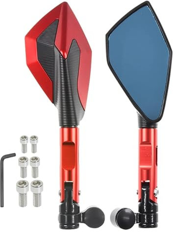 Motorrad Rückspiegel Für BM&W F650GS F700GS F 650 700 Gs F650 F700gs Alle Jahre Universalspiegel Motorrad Roller 10mm Spiegel CNC Rückspiegel(Red)