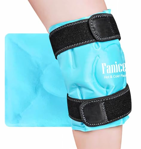 Impoditiongs Groß Knie Kühlpads, Kühlpads Kühlmanschette Knie mit Klettverschlüsse, knie Kühlmanschette wiederverwendbar, knee support, einfach zu bedienen (Blau)