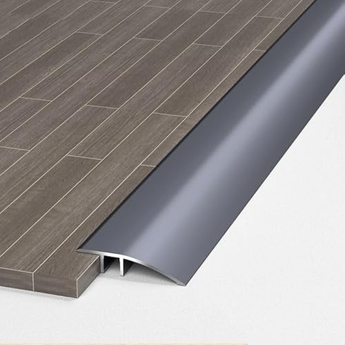 Aluminum Transition Threshold Between Wood and Tile, Self Adhesive Strip for Laminate Floor Door, Door Thresholds, Reduction Strips for Vinyl Laminate Flooring-Gray||90x4.2cm