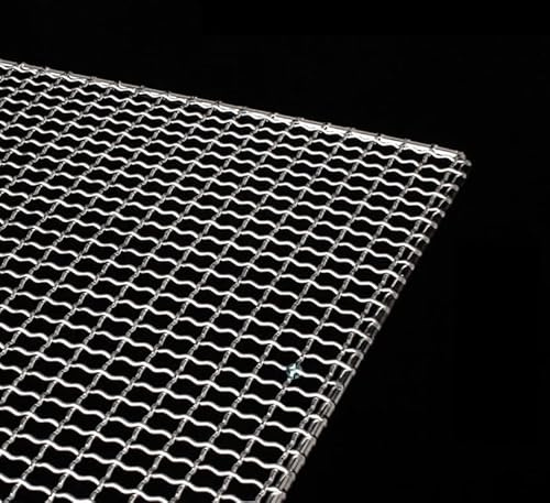 Griglia quadrata in acciaio inox 304 per barbecue, griglia in rete resistente per cottura a carbone e cottura al forno, 54 x 38 cm, perfetta per barbecue all'aperto, grigliare e affumicare