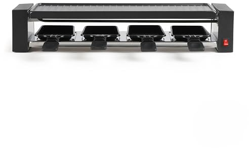 Onli - Raclette-Grill für 4 Personen ON1011N - 800W, abnehmbarer Grill, 42x11cm, Schwarz