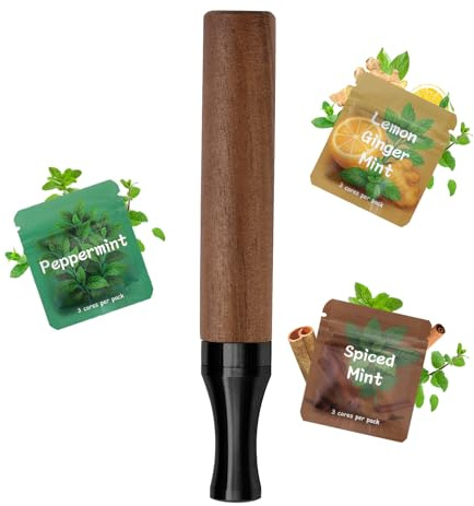 CARITATE Portátil Verstellbare para Dejar de Fumar - Ventana de Flujo Ajustable, Kit de Inhalación para Relajación y Respiración Consciente, Reutilizable y Recambios de Aromas Naturales