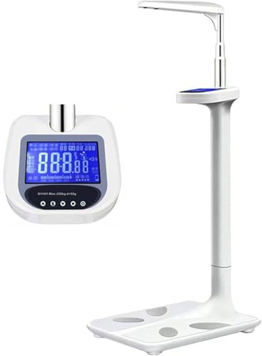 DHMYYXGS Bilancia Pesapersone Professionale Digitale,con Colonna Altimetro Telescopico Integrato E Funzione Bmi, Bilancia Persona con Schermo Ravvicinato