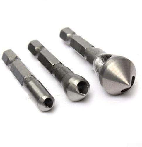 Juego de 6 brocas avellanadoras recubiertas para metal, madera, plástico, herramientas de corte biselado con 1,98-5,95 mm, 3,175-8,73 mm, 4,76-13