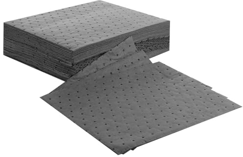 WeeGoo 50 PCS Oil Absorbent Mat, 25×33 cm, Grey Water Soak up Mat