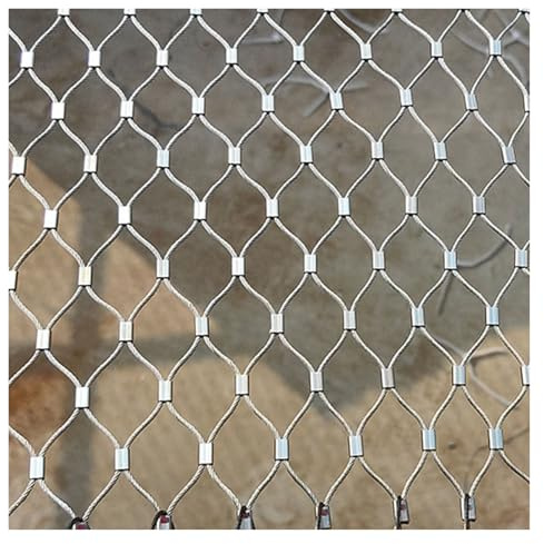 DTVEW 304 Edelstahl-Maschendraht Tier und Geflügelschutzzaun, 6cm/5cm/4cm Flexibles Kabelgeflecht, Balkon-Fallschutznetz(4cm/2mm,1.5x5m)