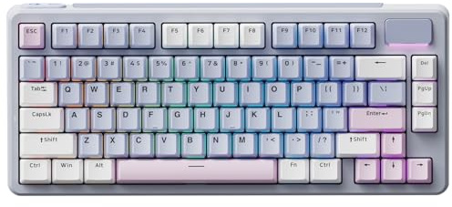 Rapoo V700DIY-75 Teclado Gaming Inalámbrico Mecánico 75% para Pc/Mac,Rosa | BT5.0/2.4GHz/Cableado,Hot-Swap,Interruptor Lineal Speed Silver,Montaje Gasket,Sonido Cremoso,16.8M RGB Por Tecla y NKRO