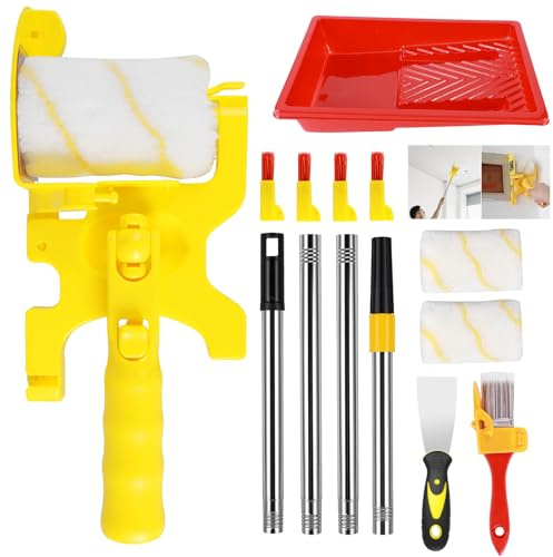 Clean Cut Paint Edger with Guide for Door Window Edging Cutting Painting | Paint Roller With Extender Pole,Paint Roller Sleeve,7 Inch Paint Tray,Wallpaper Scraper And Paintbrush For Edge Painting