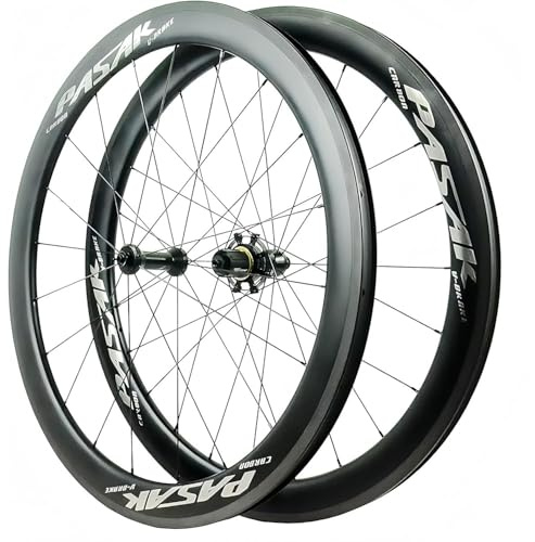 KUNYOS 700C Carbon Laufradsatz, 40/50/55Mm Höhe, C/V-Bremsen Kompatibel, Direktzug-Naben, 7075 Aluminium, 1600-1735G,Weiß,55mm