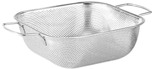 GOOHOCHY Cestello Scolapasta in Acciaio Inossidabile con Doppio Manico, Grande Capacità per Filtrare Acqua e Lavare Verdure in Cucina