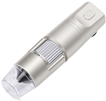 Annadue Drahtloses Digitales Mikroskop, 1600X WiFi Hand USB Mikroskop mit 8 LED Leuchten, 1080P HD Inspektionskamera, Tragbare Taschenlupe für Telefon.