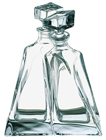 Bohemia - Lovers Glass Decanter I Set of 2 I 550 ml Decanter Set with Stopper, for Wine, Bourbon, Whiskey, Gift Boxed Packaged