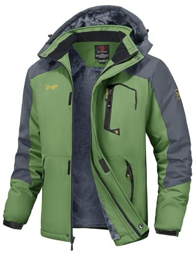 YSENTO Mens Waterproof Ski Winter Jacket Outdoor Warm Windproof Fleece Coats with Hood