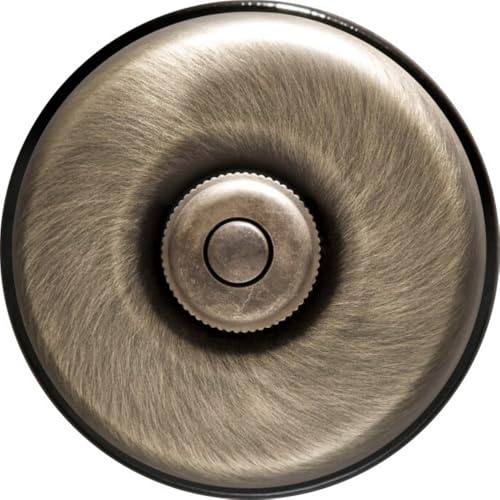 FONTINI - Bouton Poussoir Carillon Porcelaine Noire Coque Bronze