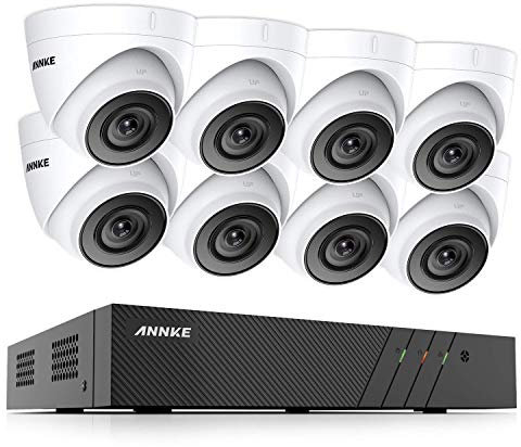 ANNKE Set di telecamere di sorveglianza 8 CH 5 MP H.265+ 6 MP NVR con 8 condizioni atmosferiche 5.0 megapixel per esterni, telecamera a cupola IP67, 30 m, sistema di sorveglianza EXIR