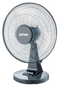 Zephir, Ventilatore da tavolo, Oscillazione Laterale Automatica, 3 velocità, pala 40cm, Finiture lucide, Silenzioso, Potenza 45W