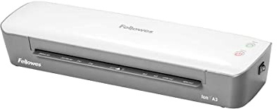 Fellowes Ion A3 Laminator Machine for Office Home School Use - Fast 4 Minute Warm Up Time with Auto Shut Off and Sleep Mode Feature – 80-125 Micron – 10 Laminating Pouch Starter Pack Included - White