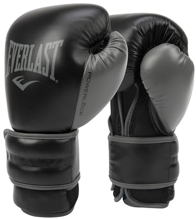 Guanti da Boxe Everlast Powerlock 2R 10oz Nero per sacco, colpitori e sparring, supporto polso Turnback avanzato, imbottitura a 4 strati e presa ergonomica - Originale Everlast