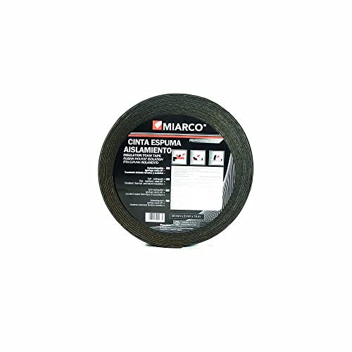 MIARCO 187 - Cinta de espuma Caucho Aislamiento Negra 50mm x 15m x 3mm