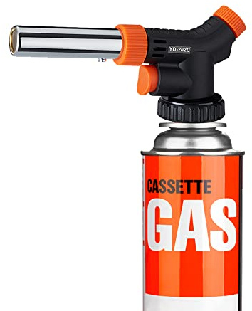 Butane Torch Kitchen Blow Lighter - Culinary Torches Chef Cooking Professional Adjustable Flame Shape Strength with Reverse Use for Creme, Brulee, BBQ, Baking, (Butane Fuel Not Included)