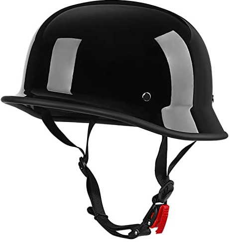 LHBM Demi-Casque de Moto Vintage Casque Mobylette Bols Rétro Style Allemand Casque,Dot/ECE Homologué Personnalité Casque Jet De Sécurité pour Hommes et Femmes B,56-62CM