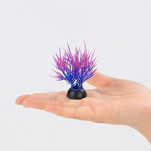 EYCFSJ Gefälschte Wasserpflanzen 4 Stück Aquarium Sand Tischdekoration Kunststoff Simulation Wasserpflanzen Gefälschte Blumen Aquarium Landschaftsbau C Lila