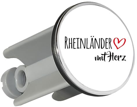 Huuraa Waschbeckenstöpsel Rheinländer mit Herz Geschenk 4cm für Waschbecken Abflussstopfen Rheinländer Geschenkidee