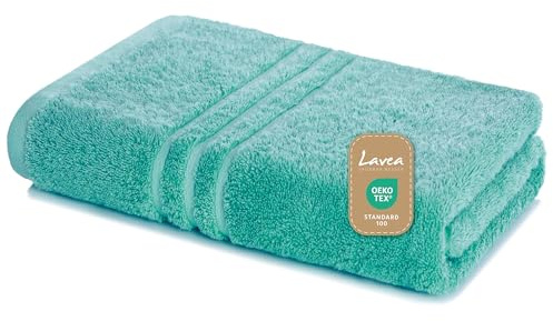 Lavea® Saunatuch Saunahandtuch 80x200cm - Türkis, 500gr/m², 100% Baumwolle