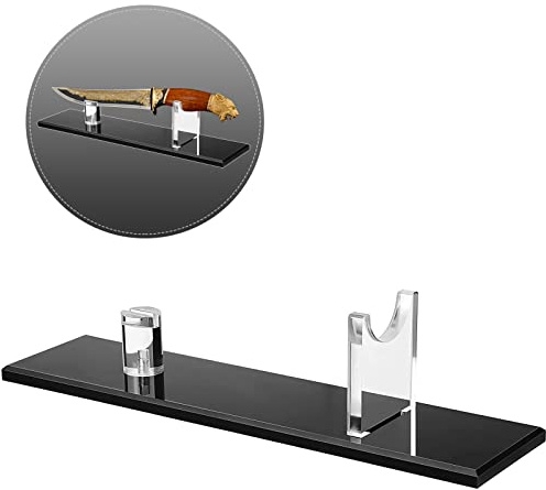 noonebutyou Knife Display Stand, Acrylic Knife Holder for Home Decor (Black Base)