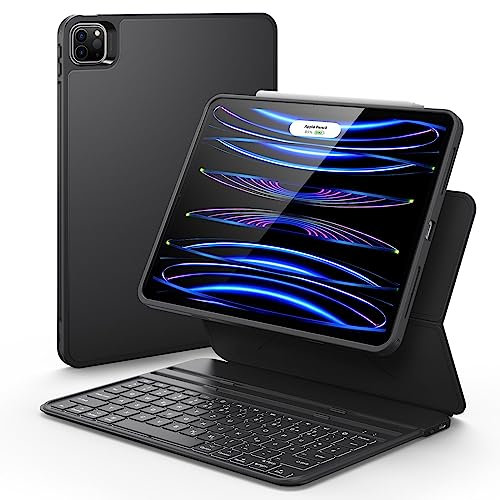ESR Ascend Tastatur Hülle Lite, iPad Tastatur Hülle kompatibel mit iPad Pro 11/Air 5/4, magnetische abnehmbare Hülle, Verstellbarer Hoch-/Querformatmodus, leicht tragbar, federnde Tasten, Schwarz
