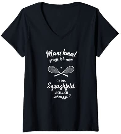 Damen Ob Squash mich vermisst? - Squashs Kleidung Squash T-Shirt mit V-Ausschnitt