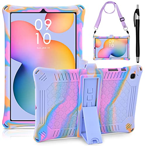 KATUMO Silicone Case for Samsung Galaxy Tab S6 Lite 10.4 inch | Soft Rubber Cover, for 2024 / 2022 / 2020 Model (SM-P620N / P625N / P610/P613/P615/P619), with Stylus Pen & Shoulder Strap