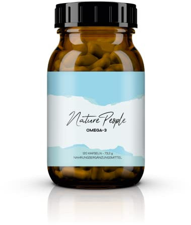 Nature People Omega-3 aus Algenöl - 120 Kapseln - Hochdosiert mit 300 mg EPA und 600 mg DHA - in Triglycerid-Form - Vegan und von Natur aus schadstoffarm