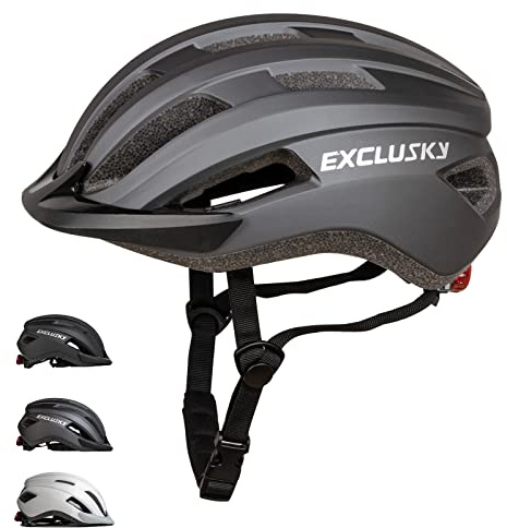 Exclusky Bike Helmet Men Women Cycle Helmet with Light Breathable MTB Mountain Bicycle Helmet for Adult Road Cycling Helmet 56-61cm