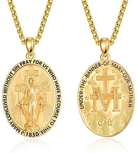 ADMETUS 925 Sterling Silber Heiliger Medaille | Heiliger Amulett Halskette Schutz Anhänger Schmuck für Herren with 2.5mm 22+2 Rolo Ketten