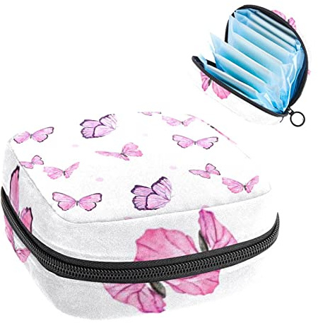 Perioden-Tasche, tragbar, Tampon-Aufbewahrungstasche für Damenbinden, Pink, Mehrfarbig, 4.7x6.6x6.6 in/12x17x17 cm