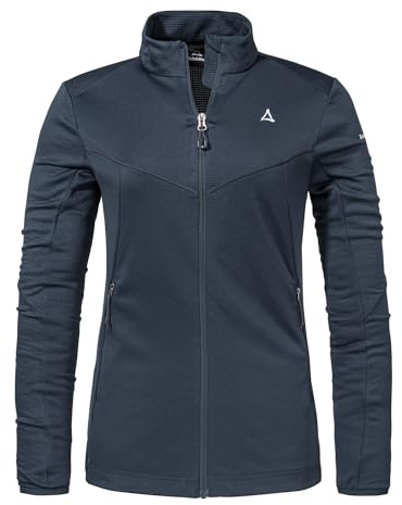 Schöffel Damen Fleece Jacket Svardalen L, schnell trocknende Fleecejacke mit Kragen, funktionales Outdoor Fleece, mit Reißverschluss-Taschen und elastischem Saum, navy blazer, 36