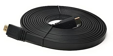 mCore 10m HDMI to HDMI 4K 60Hz High Speed FLAT Cable LCD LED UHD HD TV Game Console Laptop PC Ethernet Video Return Lead Gold Plated Contacts (10m, Black)