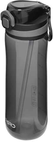 Opard 700 ml/1000 ml Water Bottle with Straw Cap, Dishwasher Safe, BPA-Free, Leak Proof Flip Top Bottle